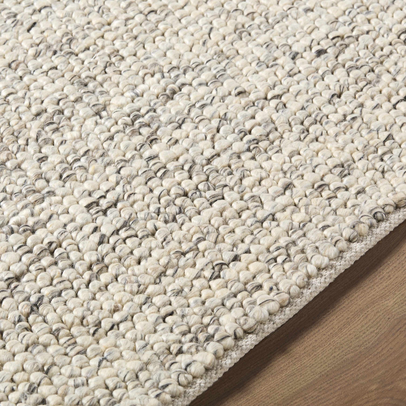 Clayne Beige & Charcoal Premium Wool Area Rug - Ornate Home