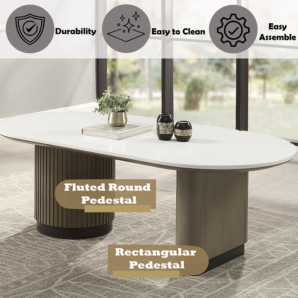 Clayten Engineering Top/Light Oak Coffee Table - Ornate Home
