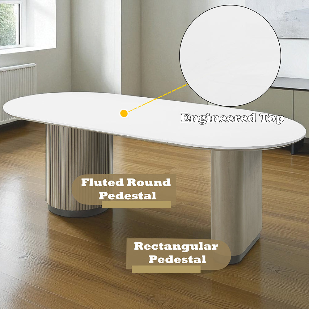 Clayten Engineering Top/Light Oak Dining Table - Ornate Home