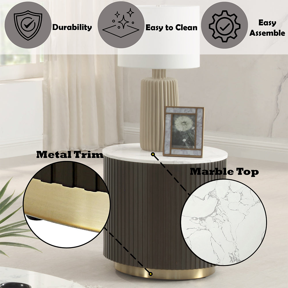 Clayten White/Espreeso End Table - Ornate Home