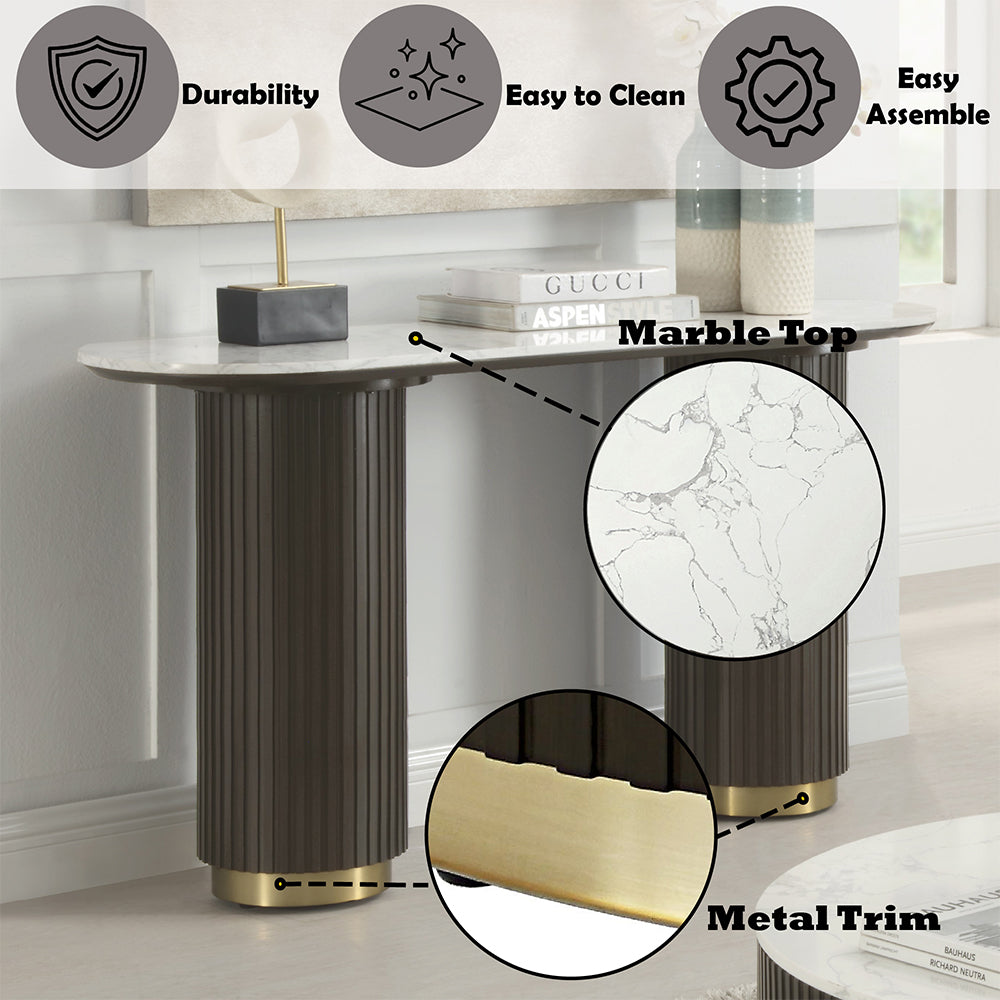 Clayten White/Espreeso Sofa Table - Ornate Home