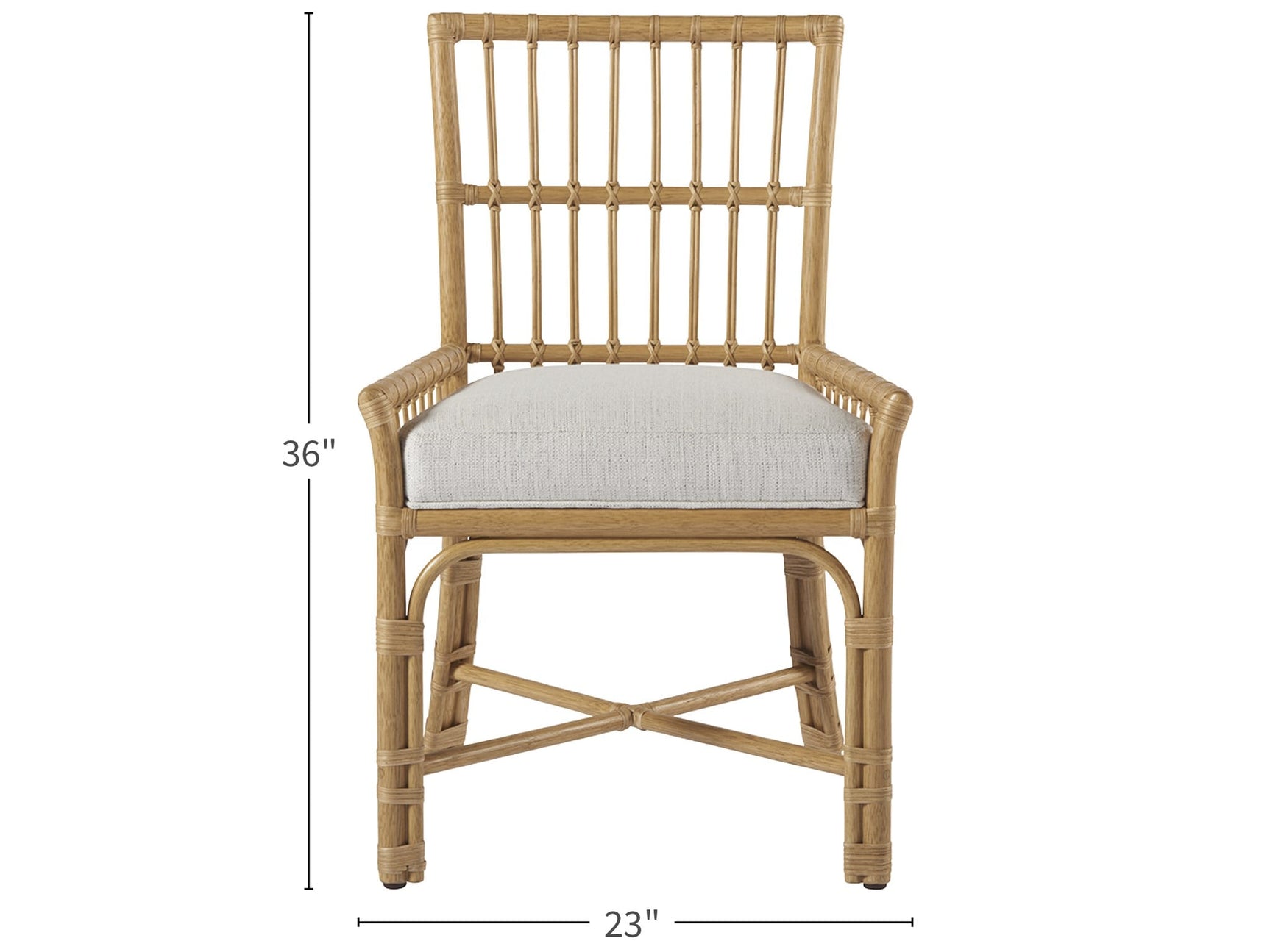 Clearwater Dover Natural/Pole Rattan Low-Arm Chair (Set of 2) - Ornate Home