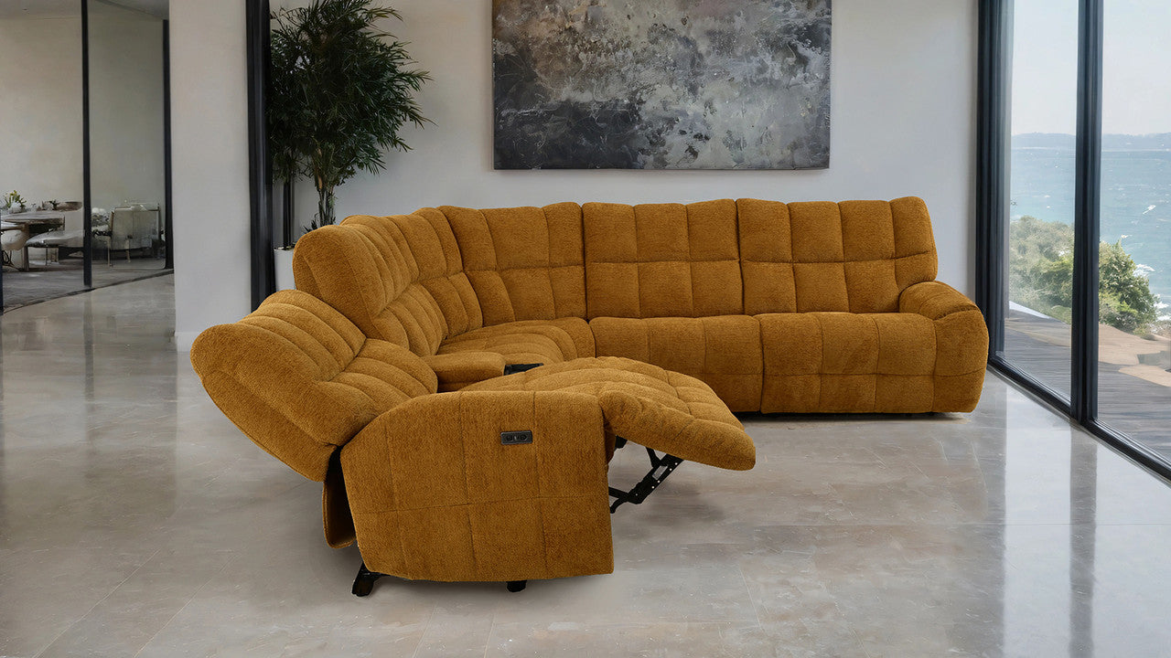 Clemens Butterscotch Power Sectional - Ornate Home