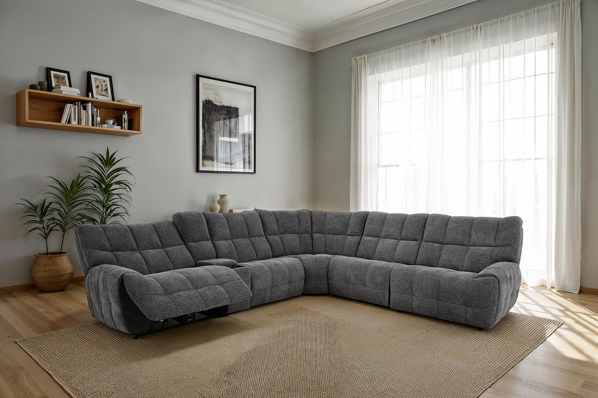 Clemens Dark Gray Power Sectional - Ornate Home