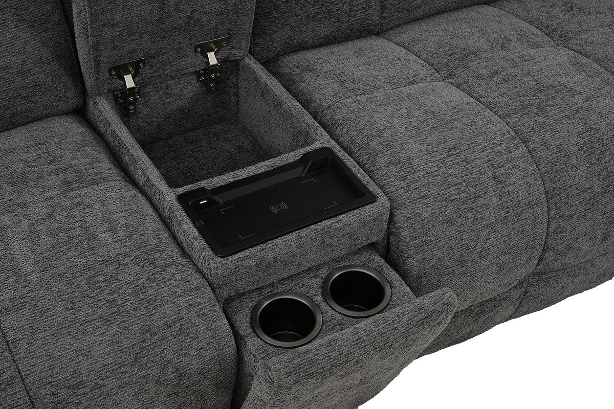 Clemens Dark Gray Power Sectional - Ornate Home