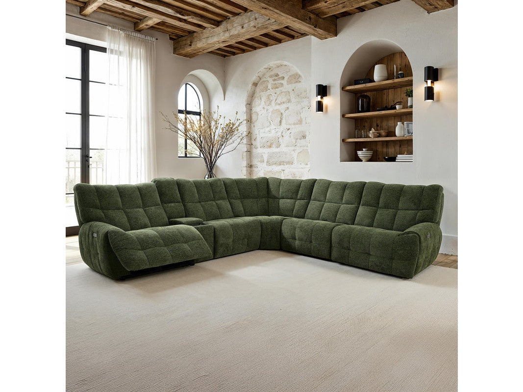 Clemens Jade Green Power Sectional - Ornate Home