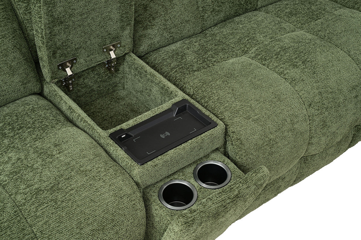 Clemens Jade Green Power Sectional - Ornate Home