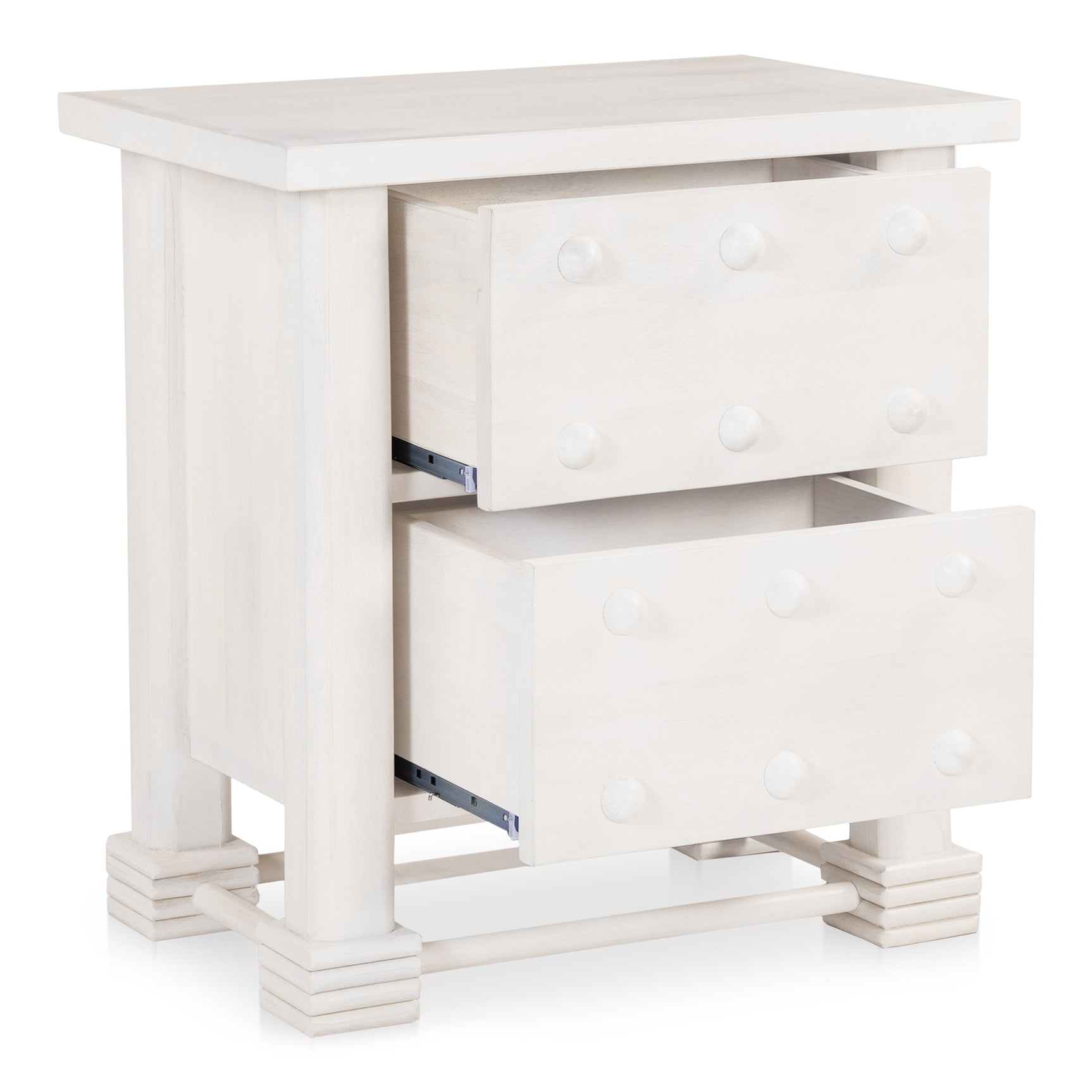 Clement Whitewashed Nightstand - Ornate Home