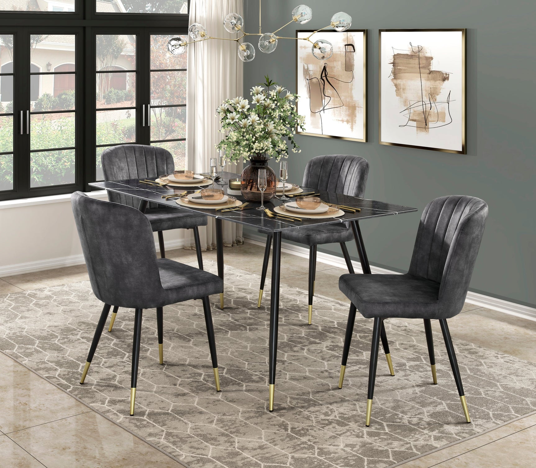 Clemente Gray Dining Table - Ornate Home