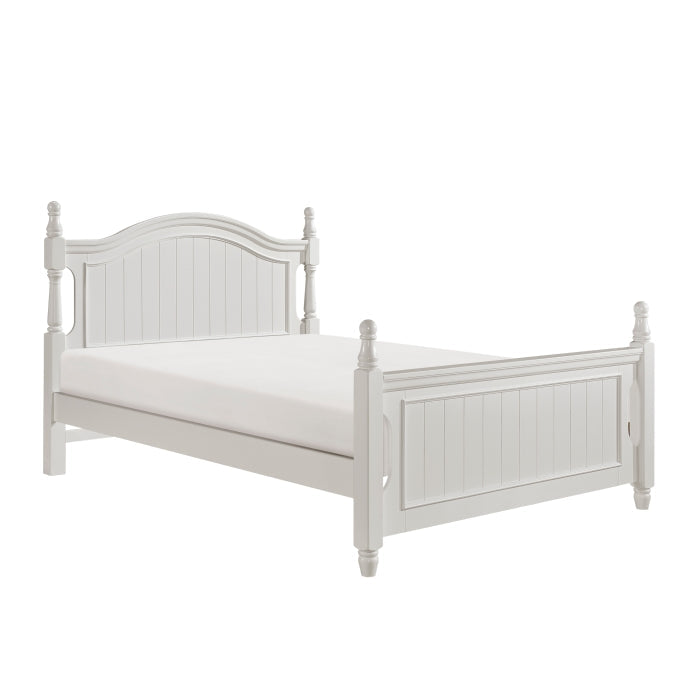 Clementine White Full Platform Bed with Twin Trundle - Ornate Home