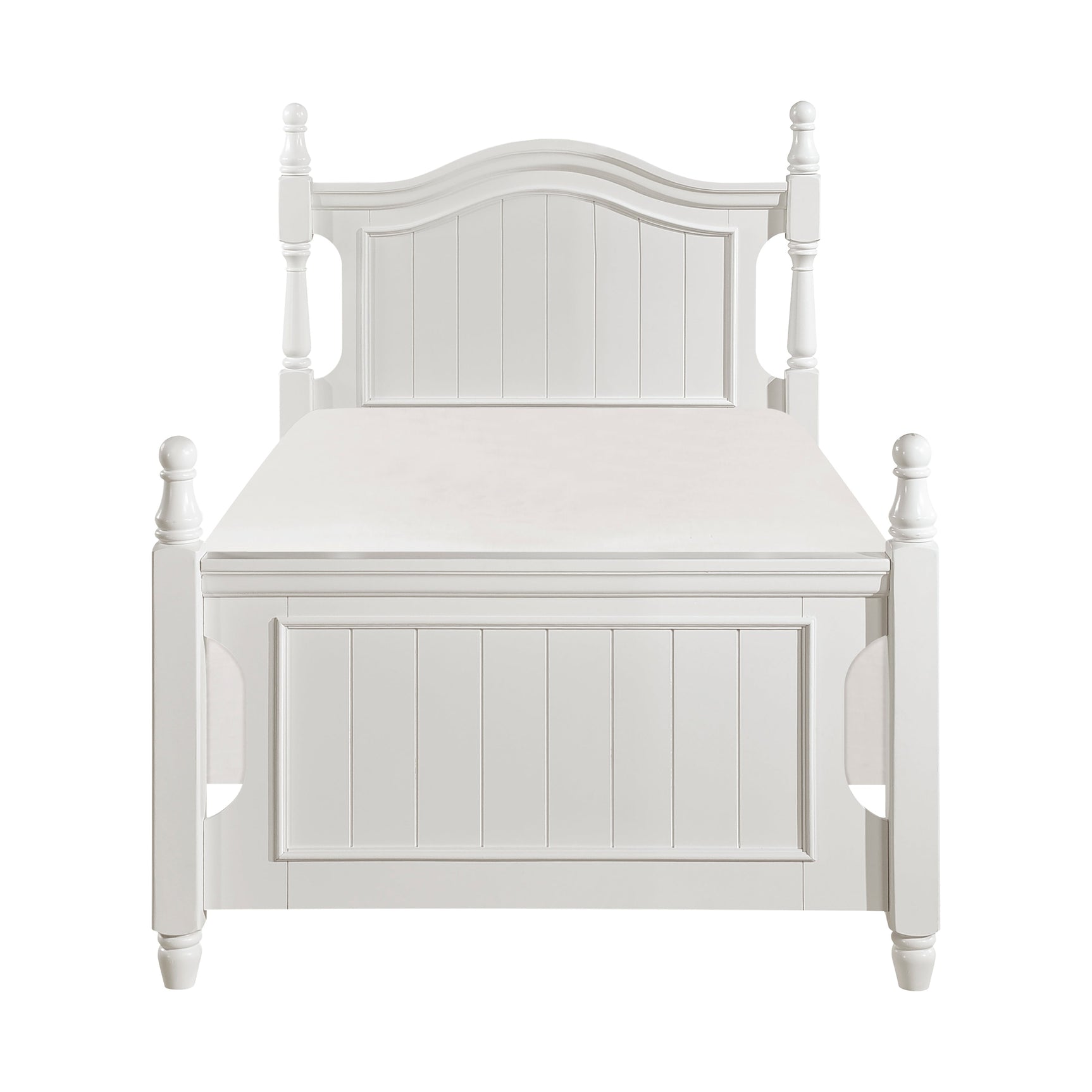 Clementine White Twin Platform Bed with Trundle - Ornate Home
