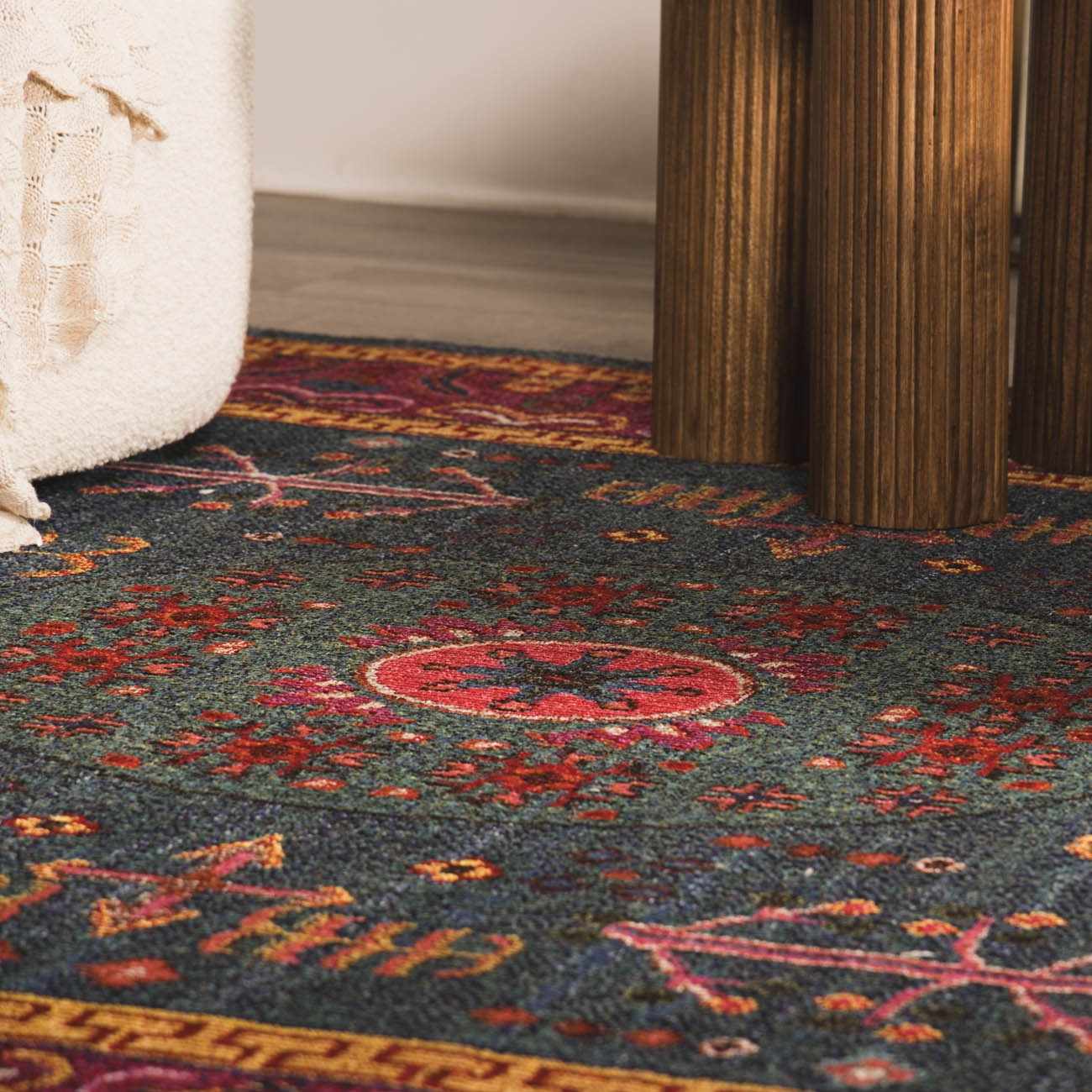 Cleveland Colorful Traditional Area Rug - Teal, Aqua, Navy - Ornate Home
