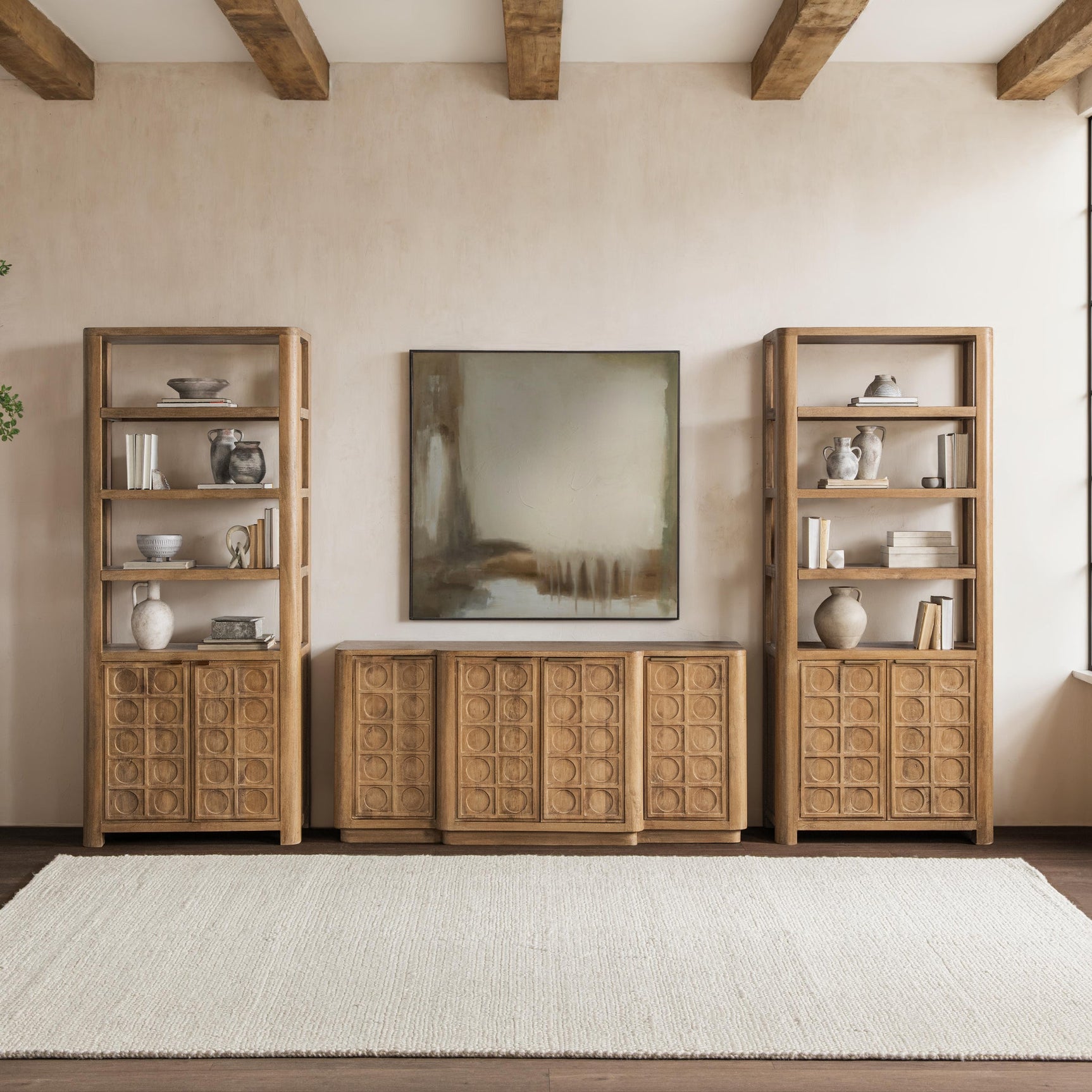 Cleveland Sandy Taupe 4 Door Cabinet - Ornate Home