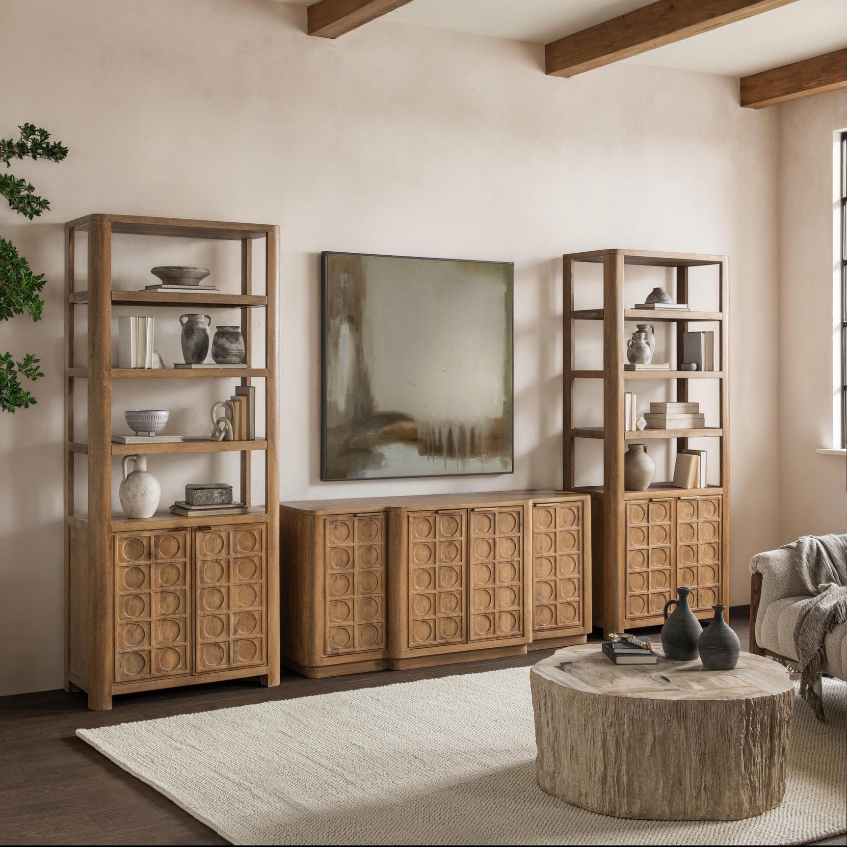 Cleveland Sandy Taupe Bookcase - Ornate Home