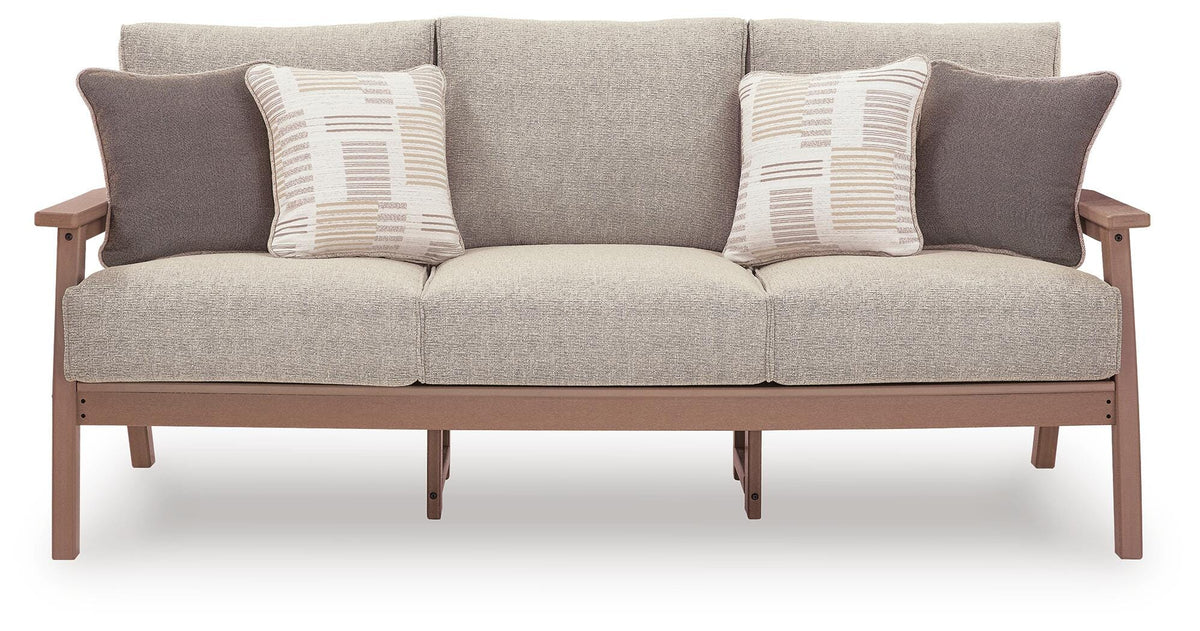 Cliffs Beach Driftwood Outdoor Sofa with Cushion - Ornate Home
