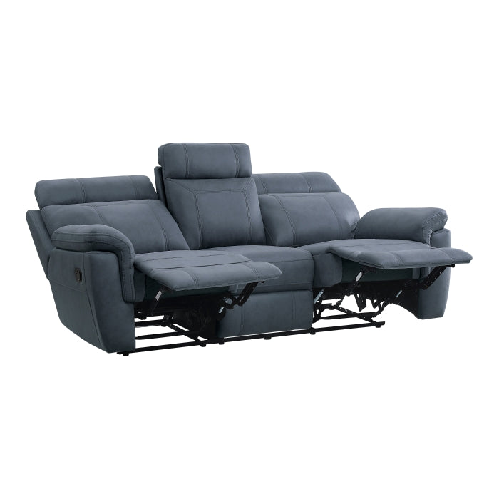 Clifton Blue Double Reclining Sofa - Ornate Home