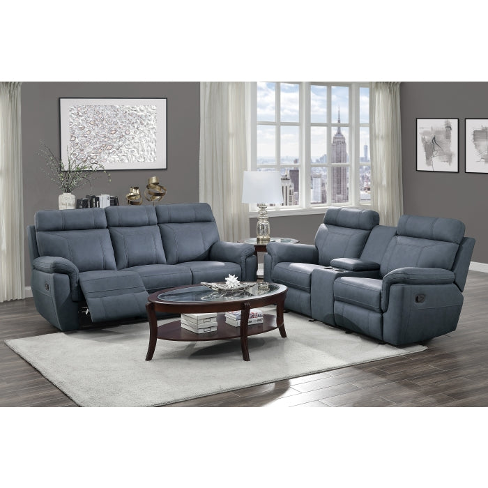 Clifton Blue Double Reclining Sofa - Ornate Home