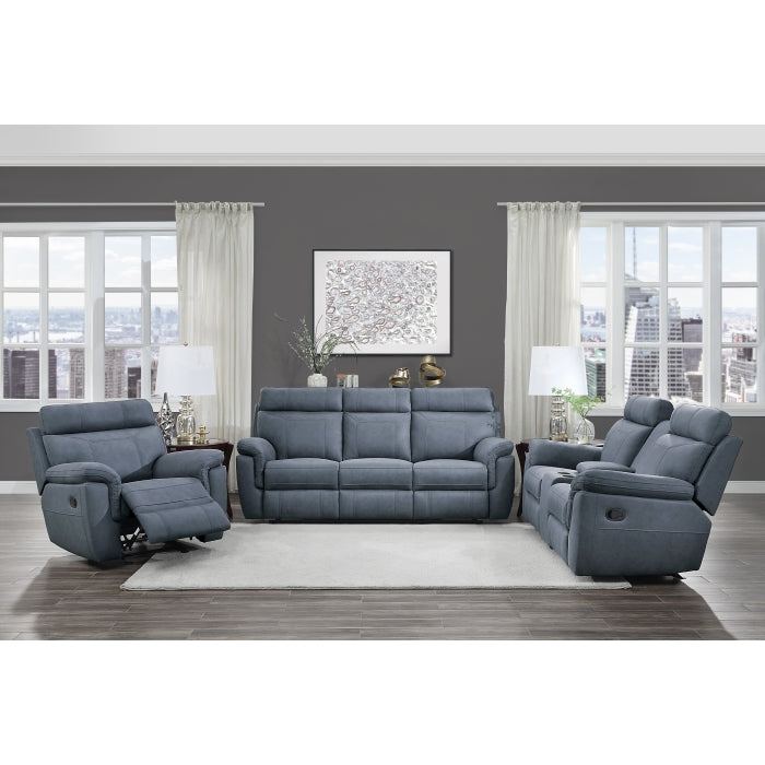 Clifton Blue Double Reclining Sofa - Ornate Home