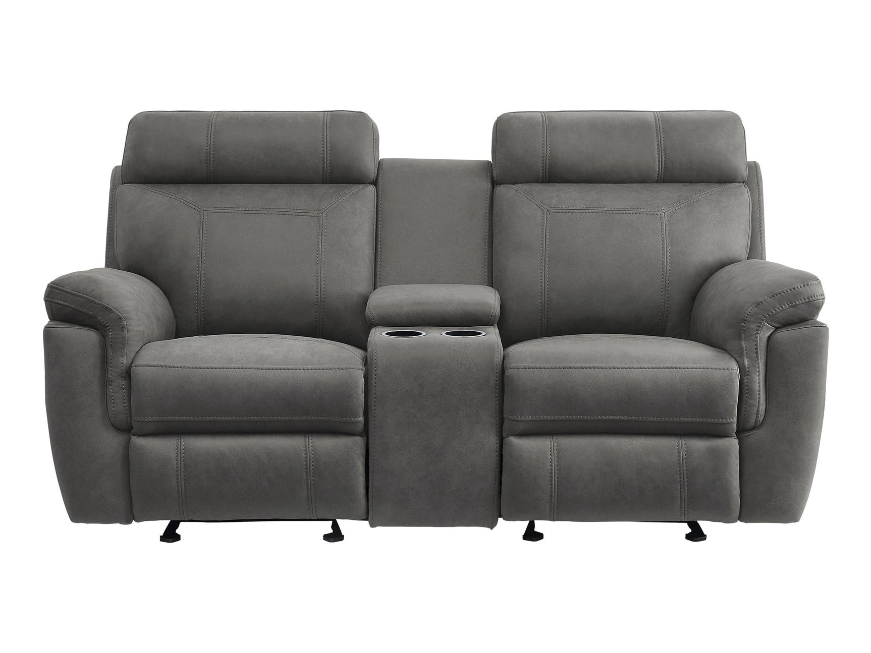 Clifton Gray Double Glider Reclining Loveseat - Ornate Home