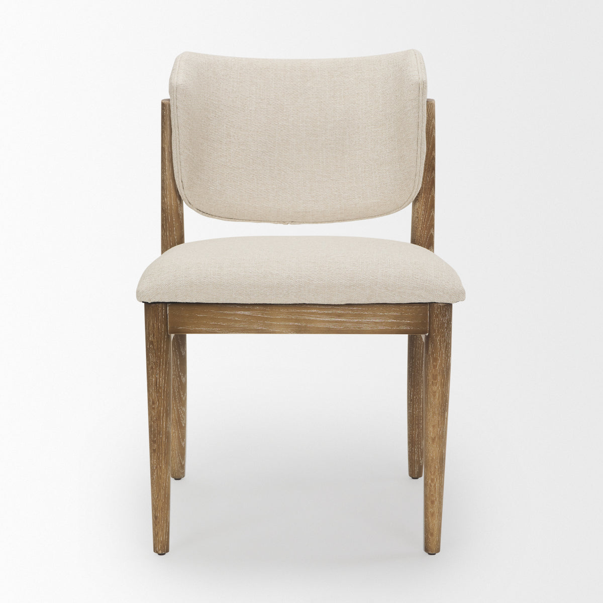 Cline Cream/Brown Curved Back Dining Side Chair (Set of 2) - Ornate Home