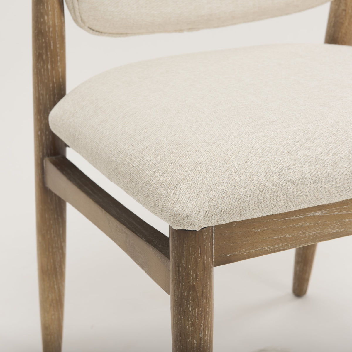 Cline Cream/Brown Curved Back Dining Side Chair (Set of 2) - Ornate Home