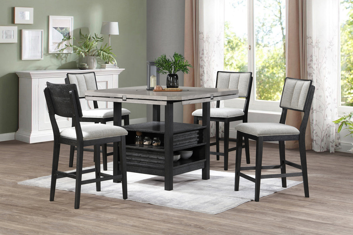 Cline Light Gray/Black Counter Height Dining Set - Ornate Home