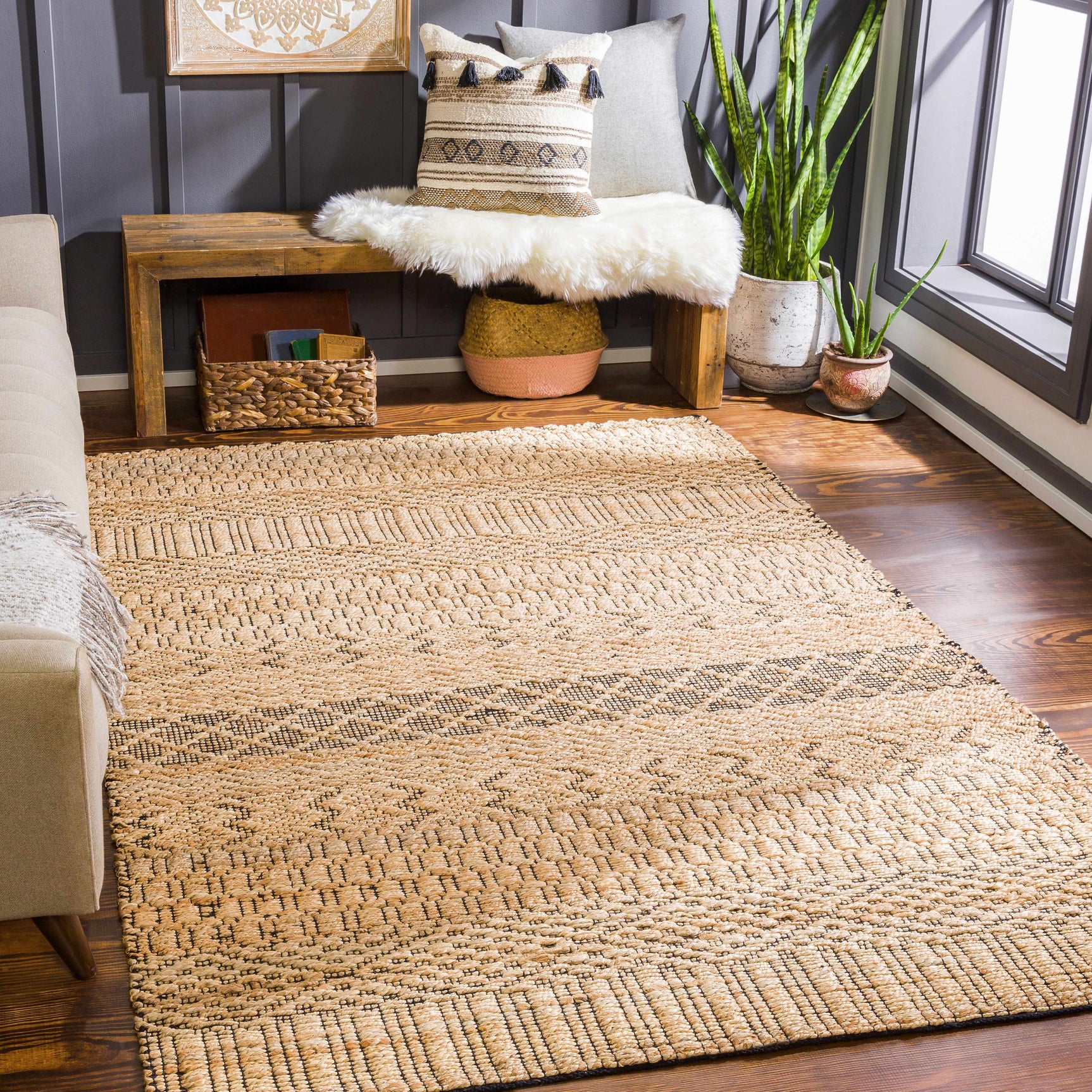 Cloverly Tribal Jute Carpet - Clearance - Ornate Home