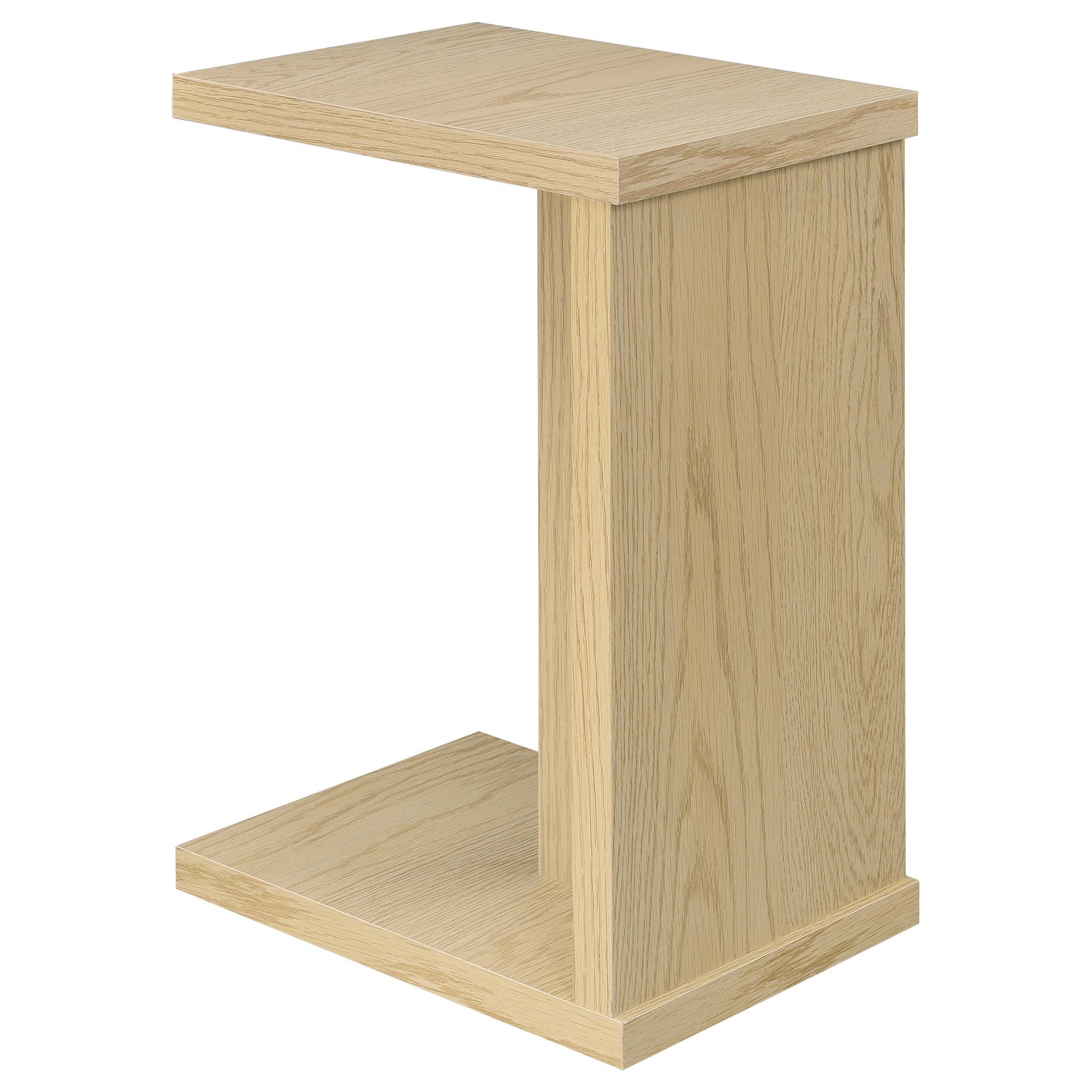 Clower Light Oak Engineered Wood C-Shaped Sofa Side Table - Ornate Home