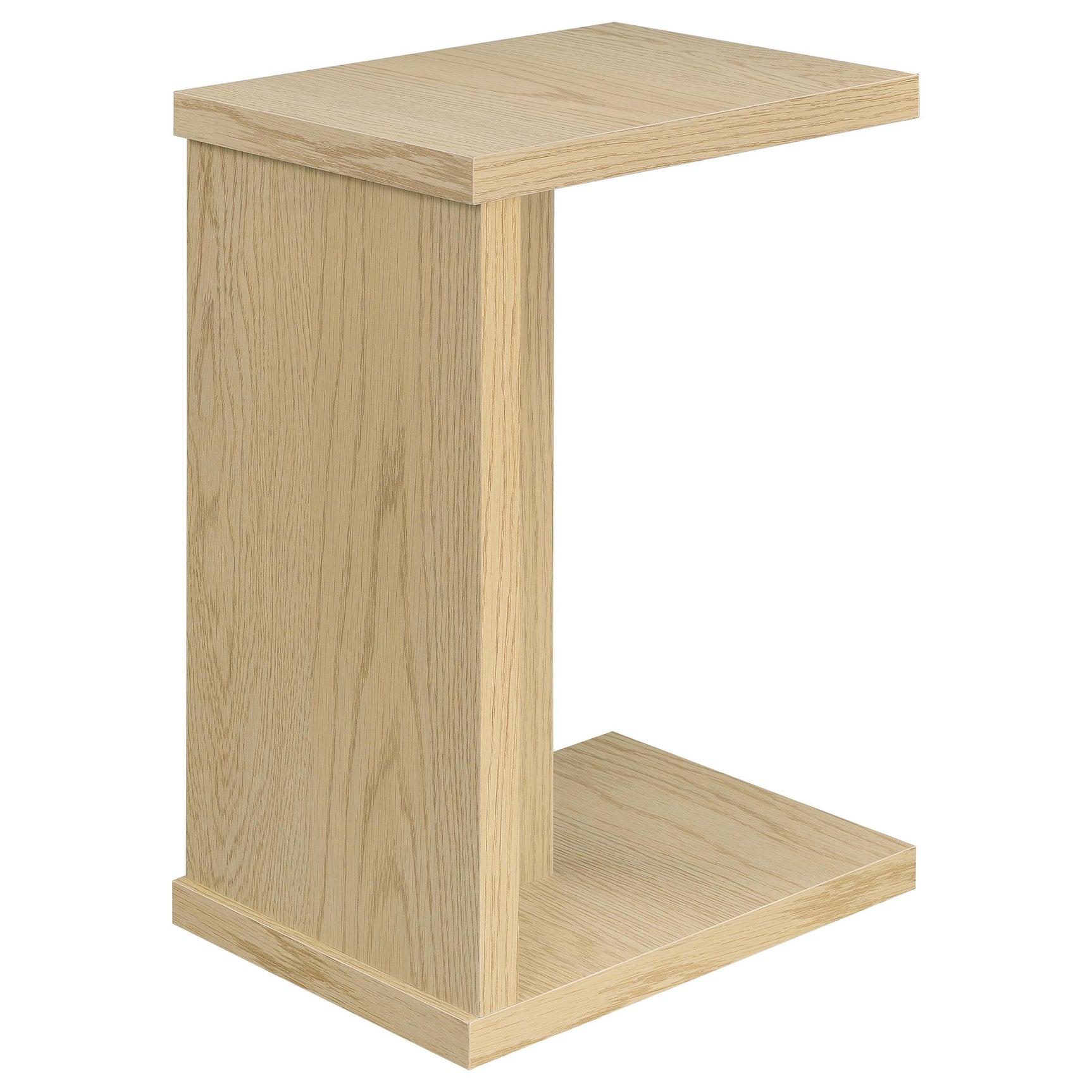 Clower Light Oak Engineered Wood C-Shaped Sofa Side Table - Ornate Home