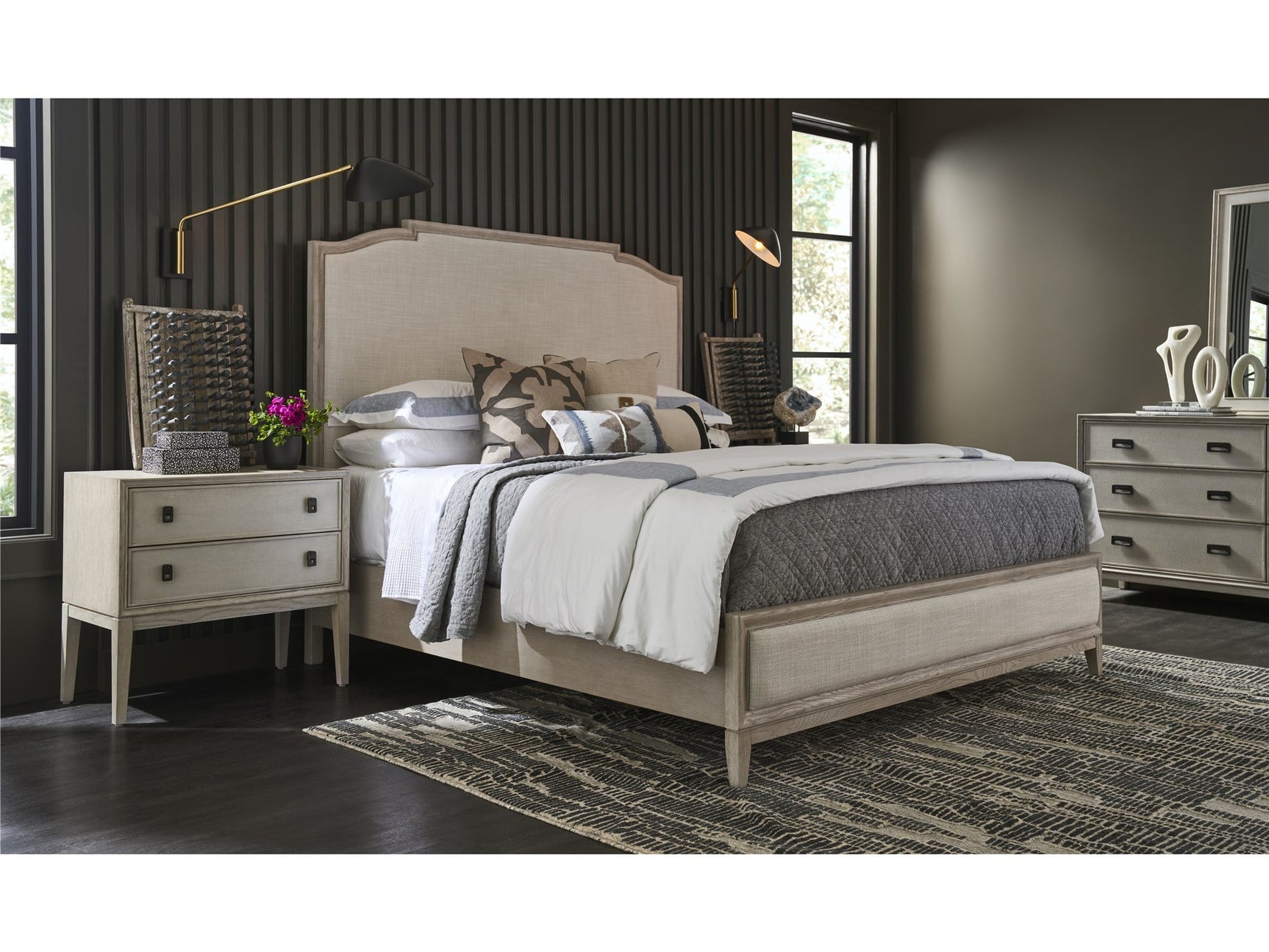 Coalesce Rolling Fog/Asbury Oyster Queen Panel Bed - Ornate Home