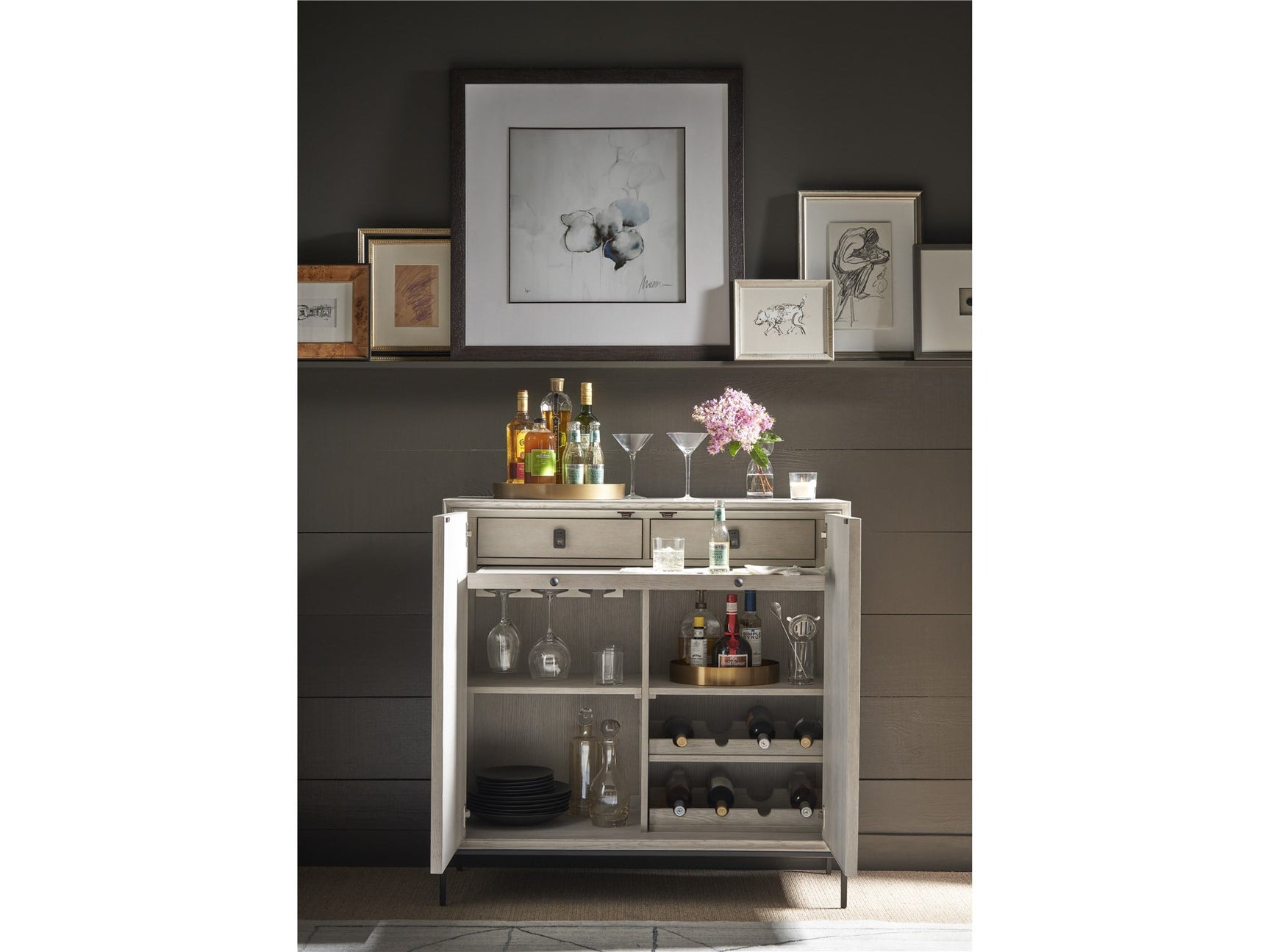 Coalesce Rolling Fog Bar Cabinet - Ornate Home