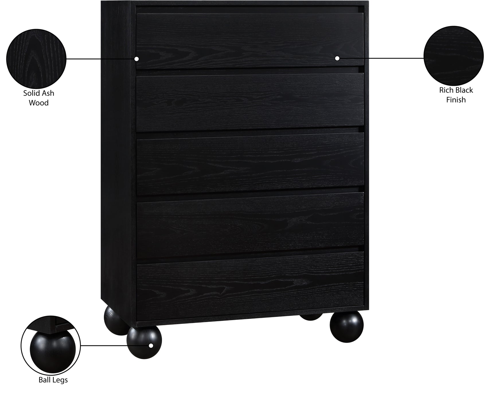 Coastline Black Wood Chest - Ornate Home