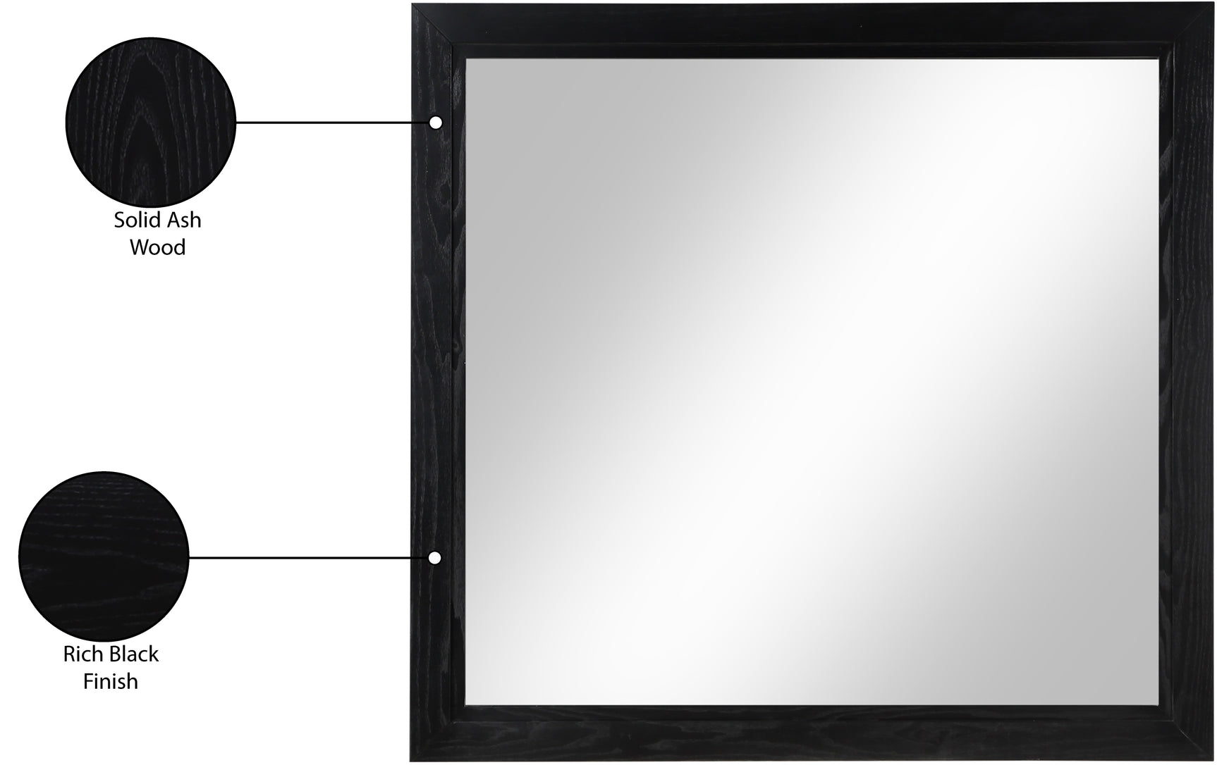 Coastline Black Wood Mirror - Ornate Home