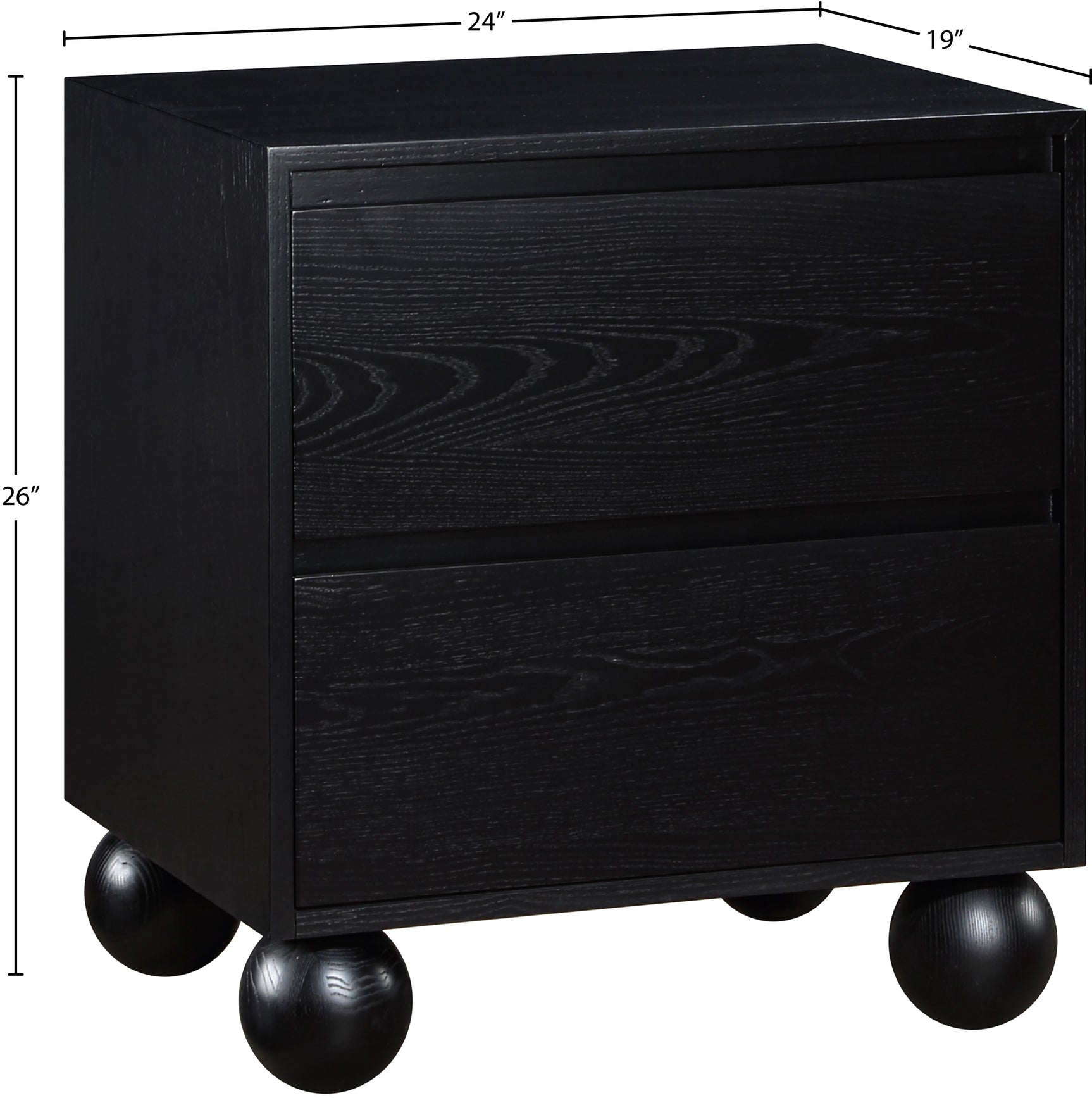 Coastline Black Wood Nightstand - Ornate Home