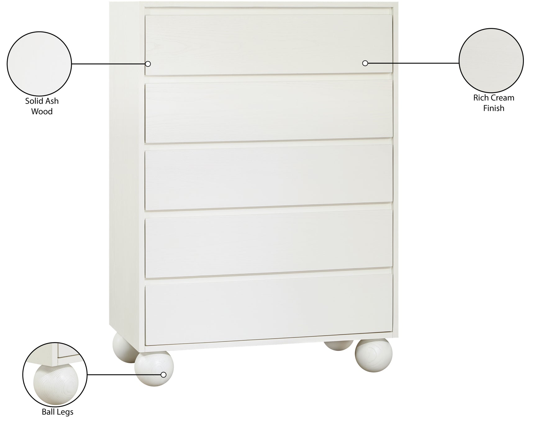 Coastline Cream Wood Chest - Ornate Home