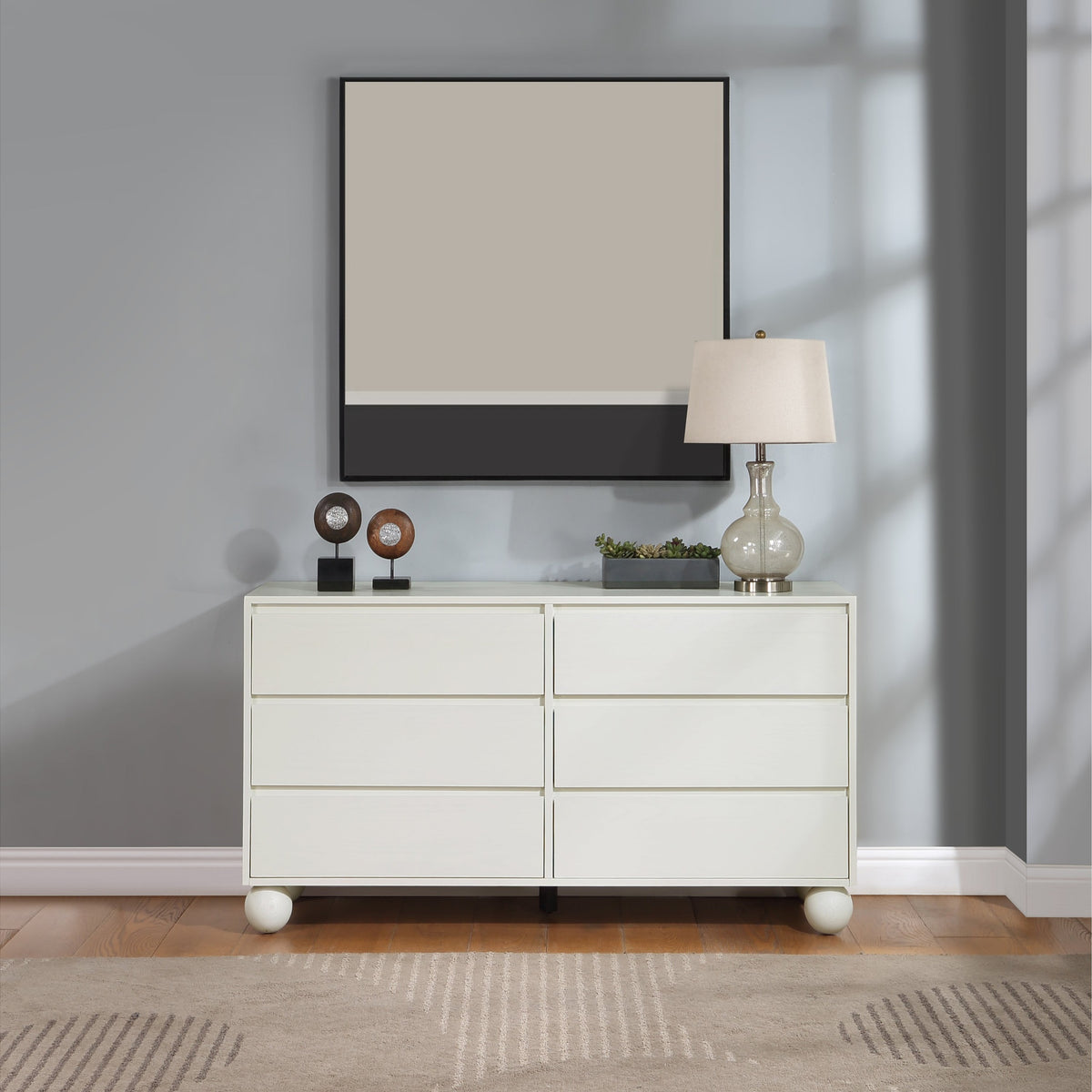 cream dresser chest Japandi Cream White Dresser Nordic Arch Chest of 3 Drawers Storage  CabinetHomary