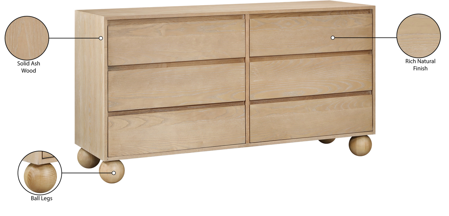 Coastline Natural Wood Dresser - Ornate Home