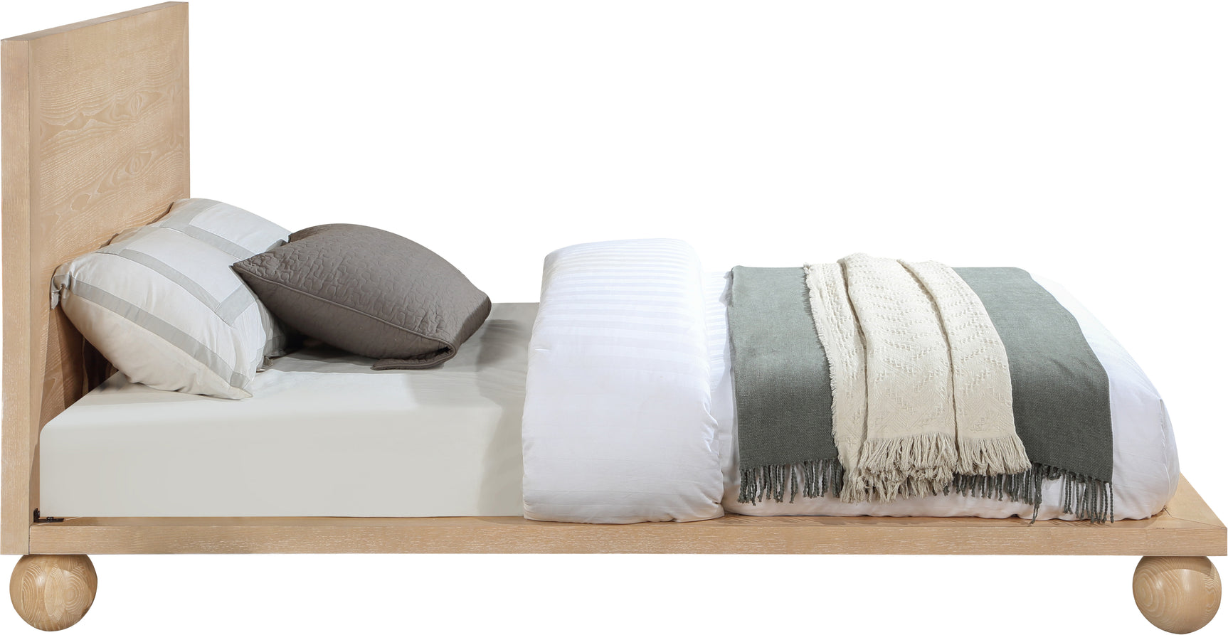 Coastline Natural Wood King Bed (3 Boxes) - Ornate Home