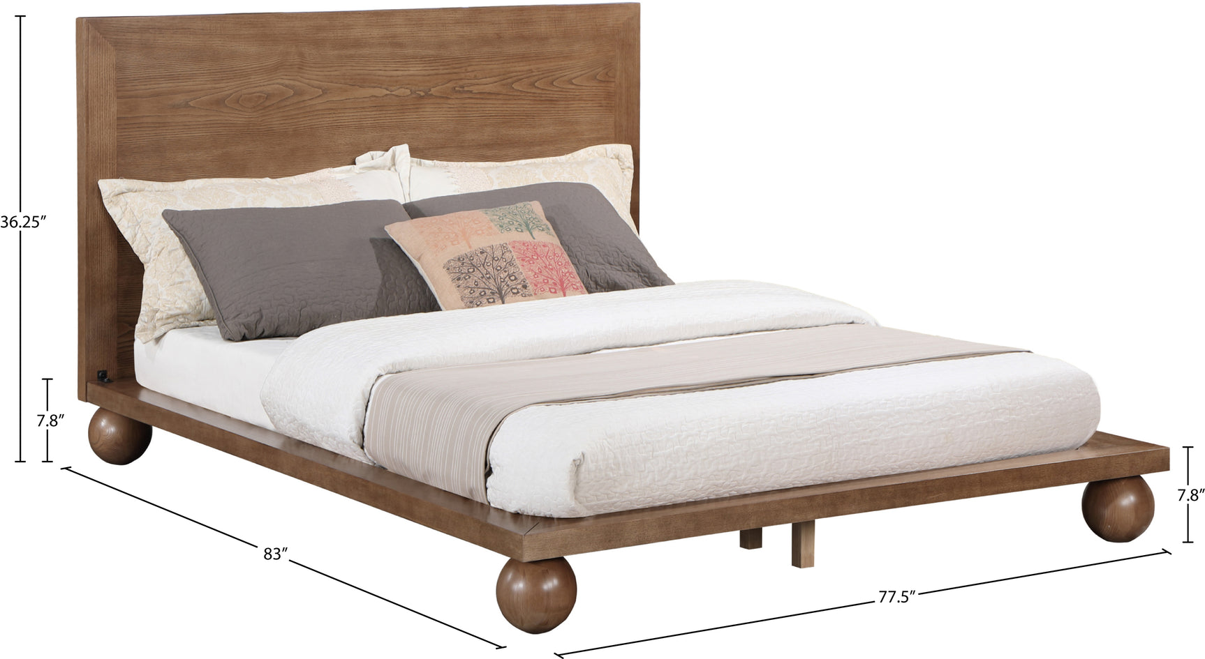 Coastline Walnut Wood King Bed (3 Boxes) - Ornate Home