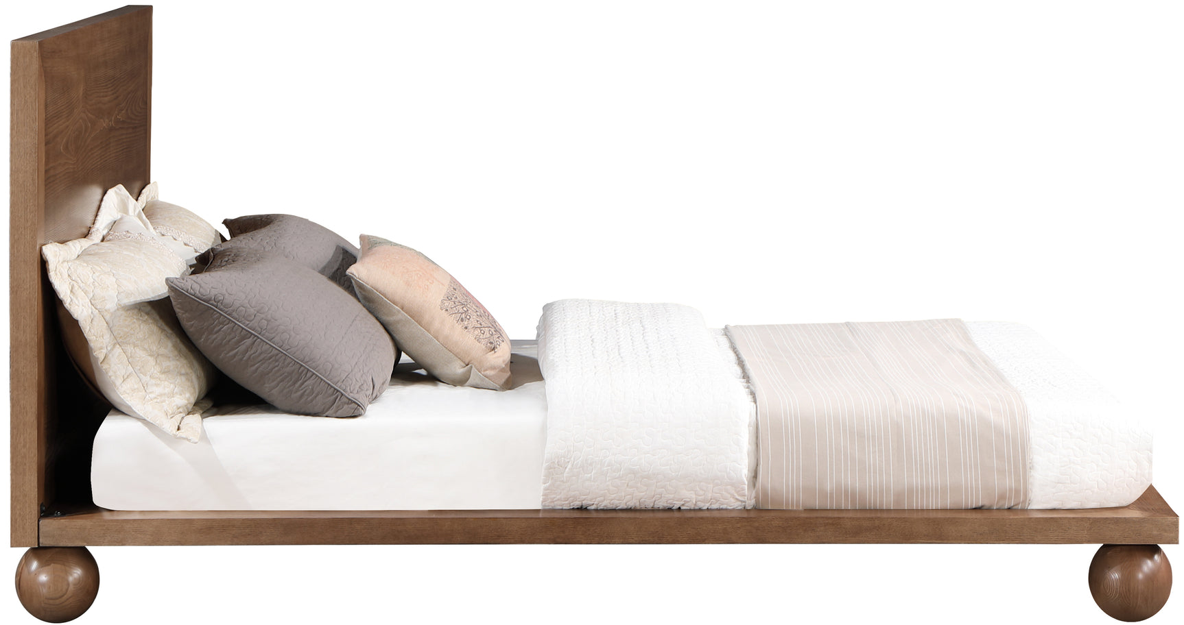 Coastline Walnut Wood Queen Bed (3 Boxes) - Ornate Home