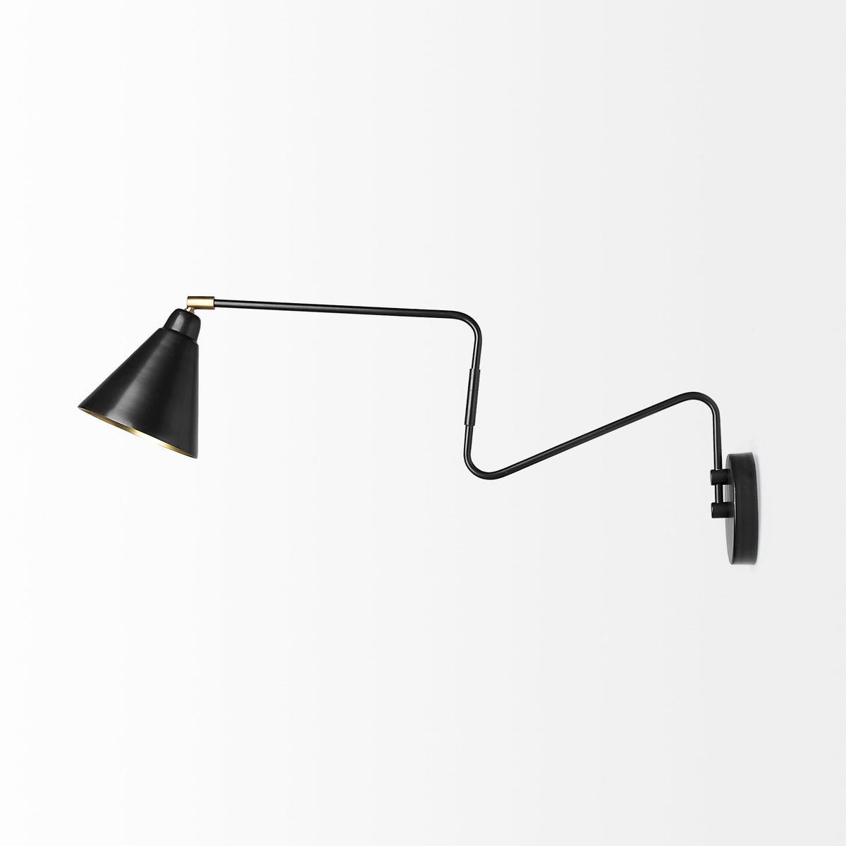 Cobalt Black Metal Cone Shaped Swivel Wall Sconce - Ornate Home