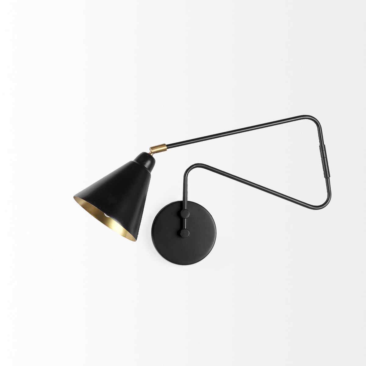 Cobalt Black Metal Cone Shaped Swivel Wall Sconce - Ornate Home