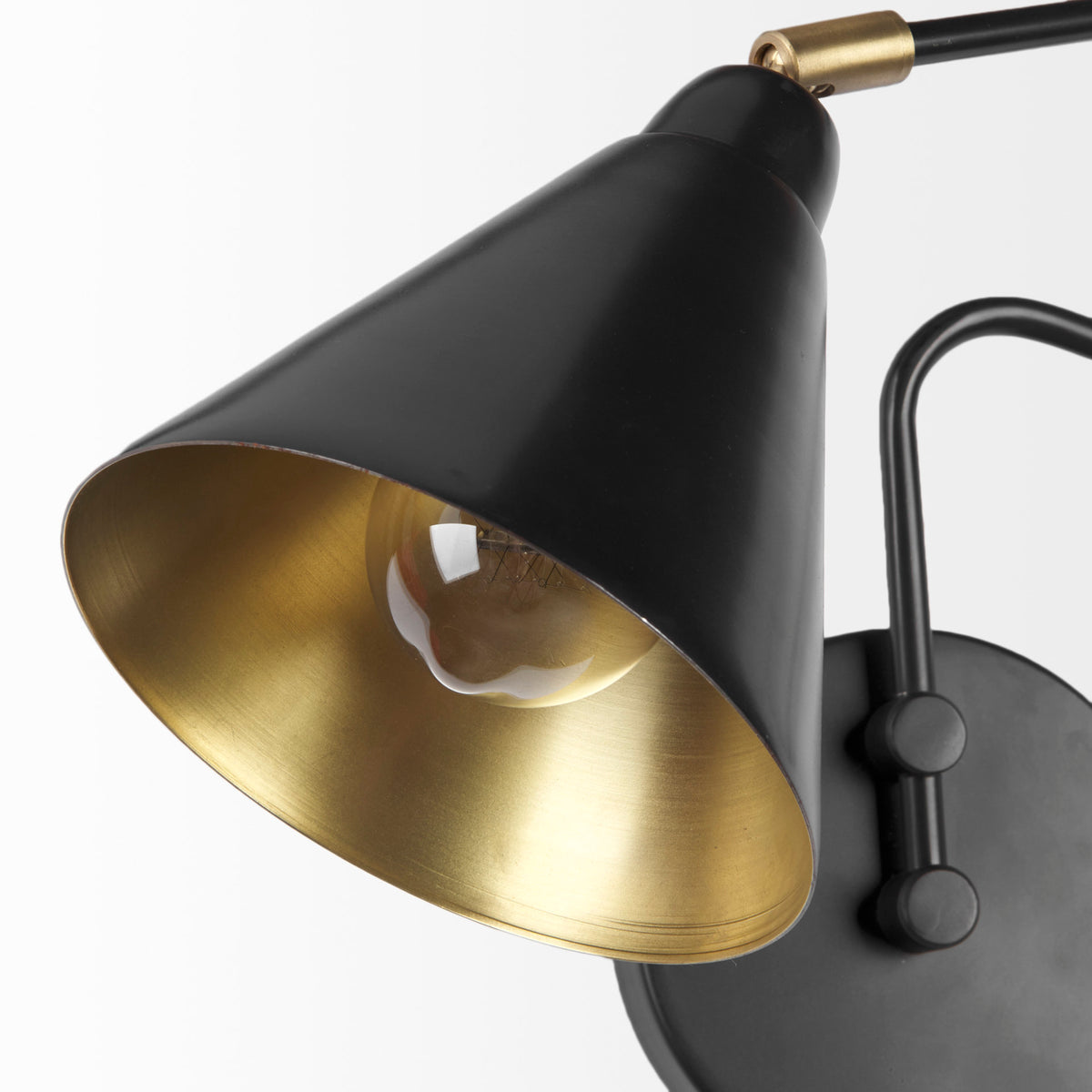 Cobalt Black Metal Cone Shaped Swivel Wall Sconce - Ornate Home