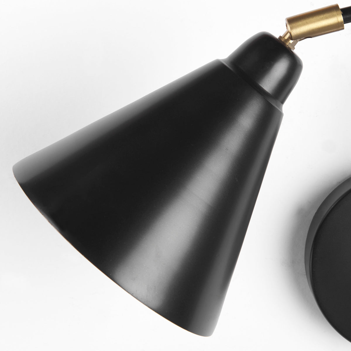 Cobalt Black Metal Cone Shaped Swivel Wall Sconce - Ornate Home