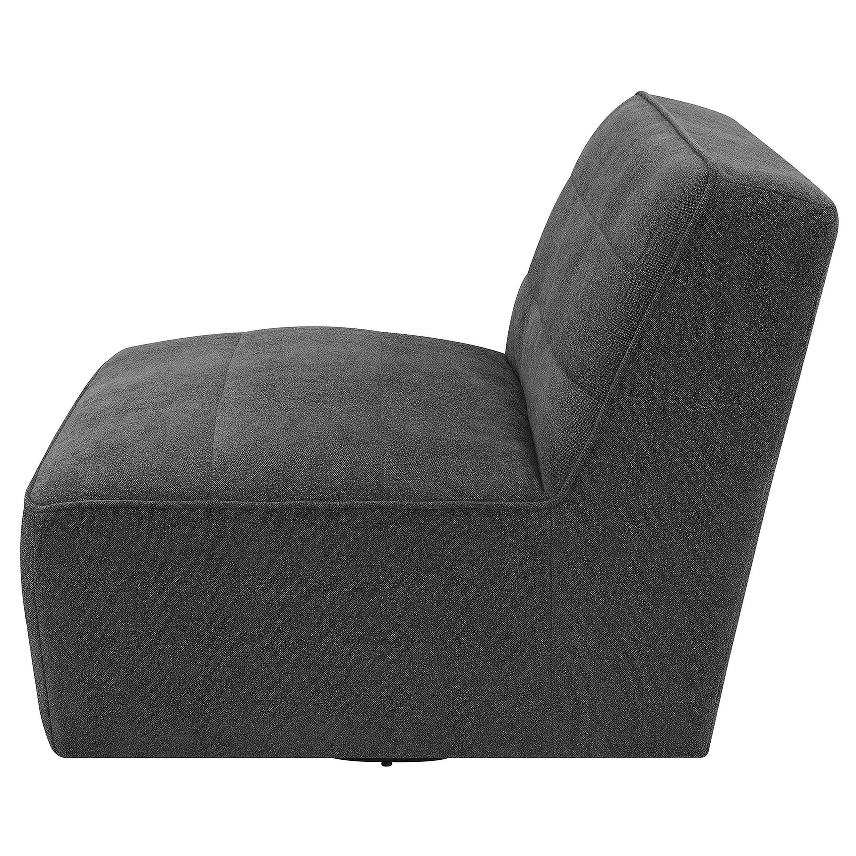 Cobie Dark Charcoal Upholstered Armless Swivel Chair - Ornate Home