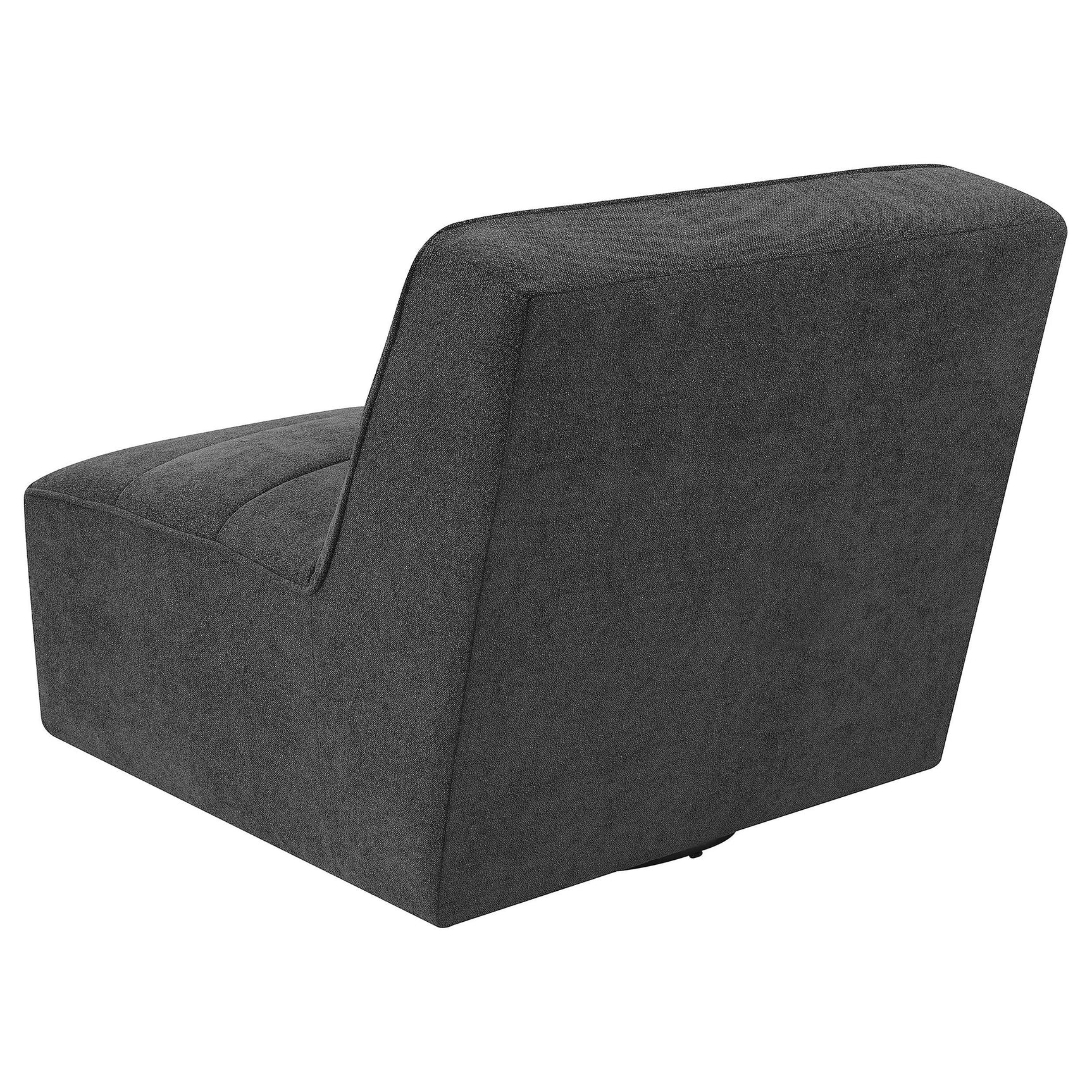 Cobie Dark Charcoal Upholstered Armless Swivel Chair - Ornate Home