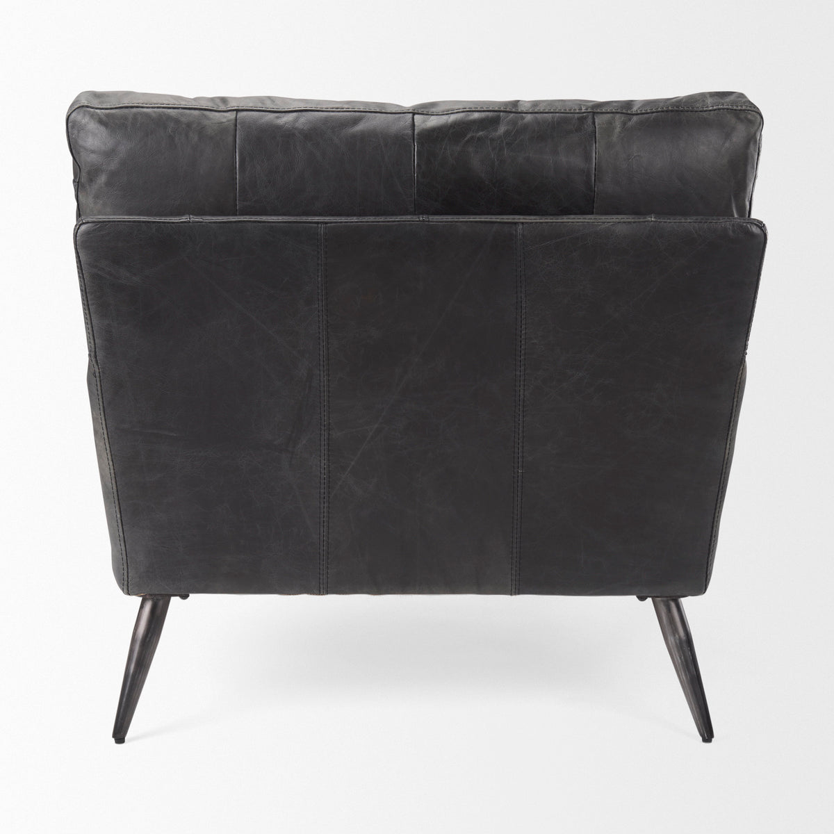 Cochrane Black Leather Wrapped Chair - Ornate Home