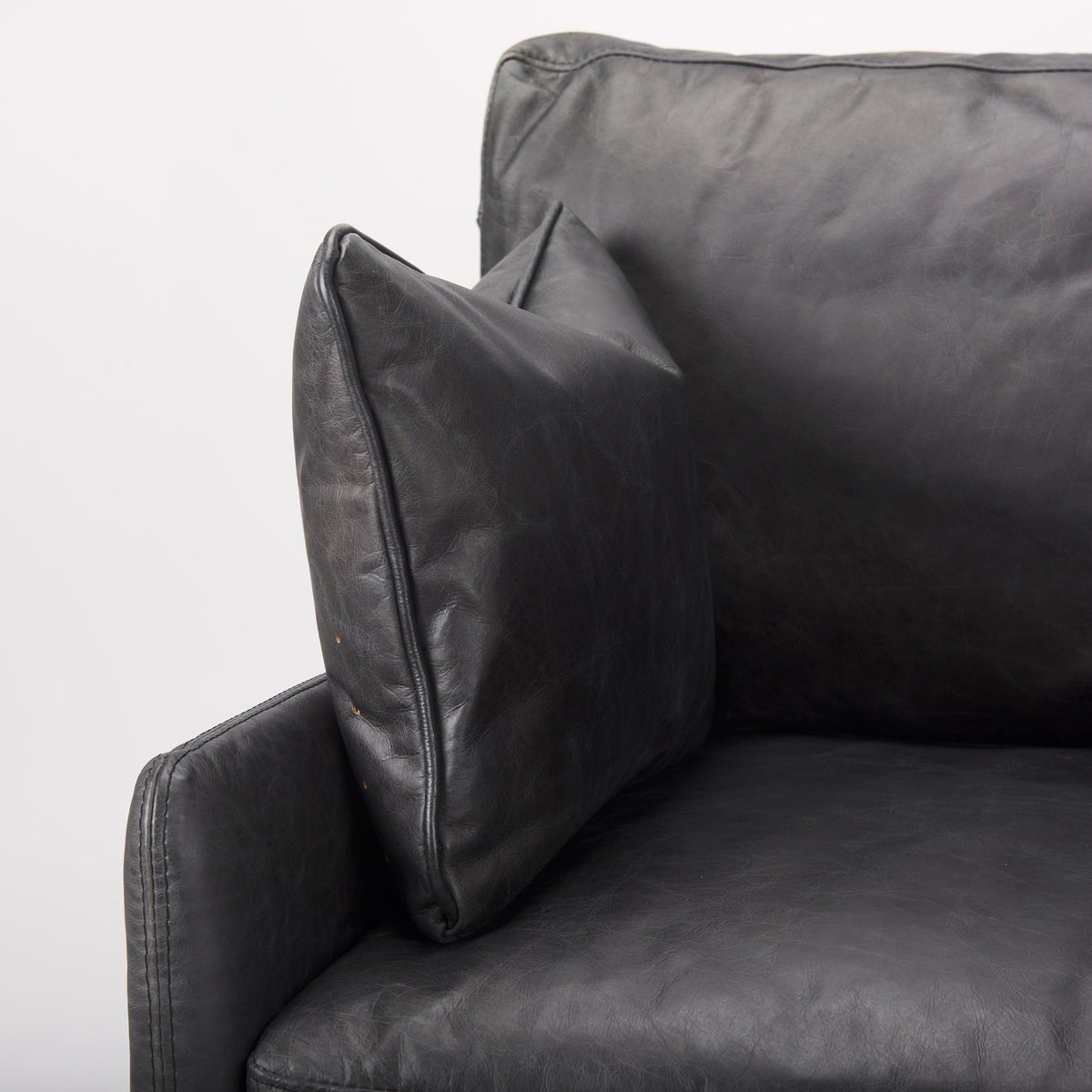 Cochrane Black Leather Wrapped Chair - Ornate Home