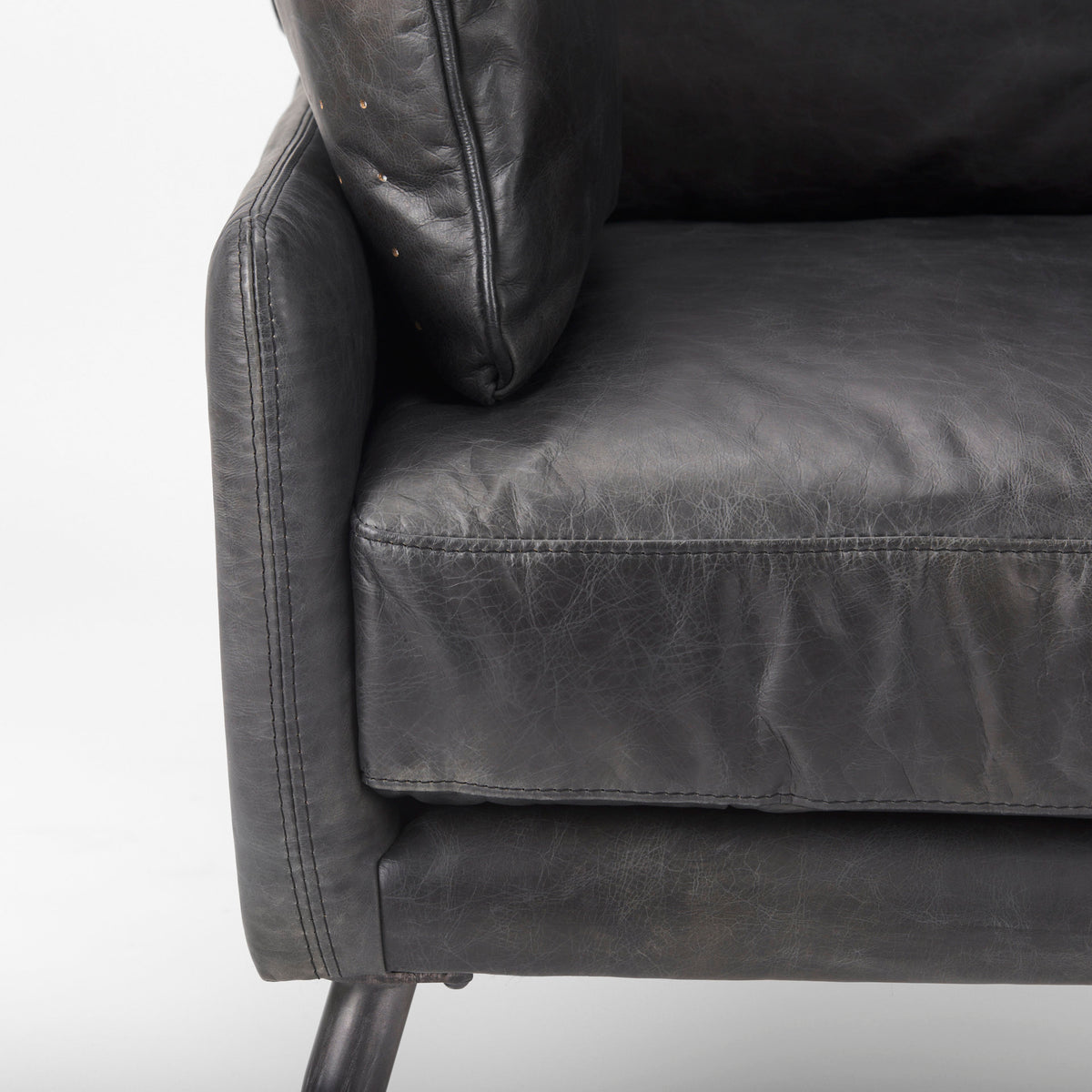 Cochrane Black Leather Wrapped Chair - Ornate Home