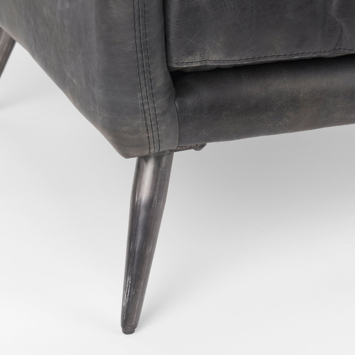 Cochrane Black Leather Wrapped Chair - Ornate Home